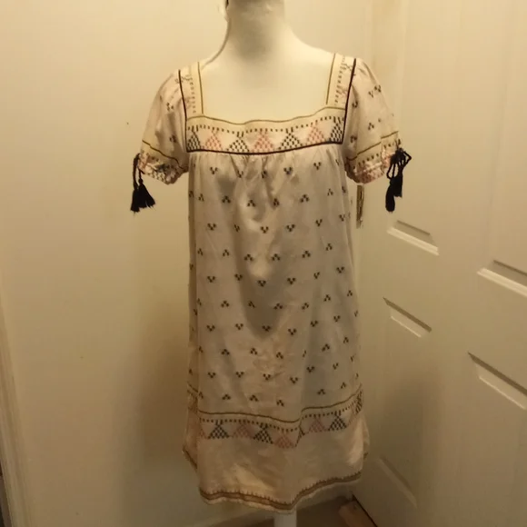 Madewell | Dresses | Madewell Tunic Mini Dress Small Tribal Embroidery  Drawstring Sleeves | Poshmark